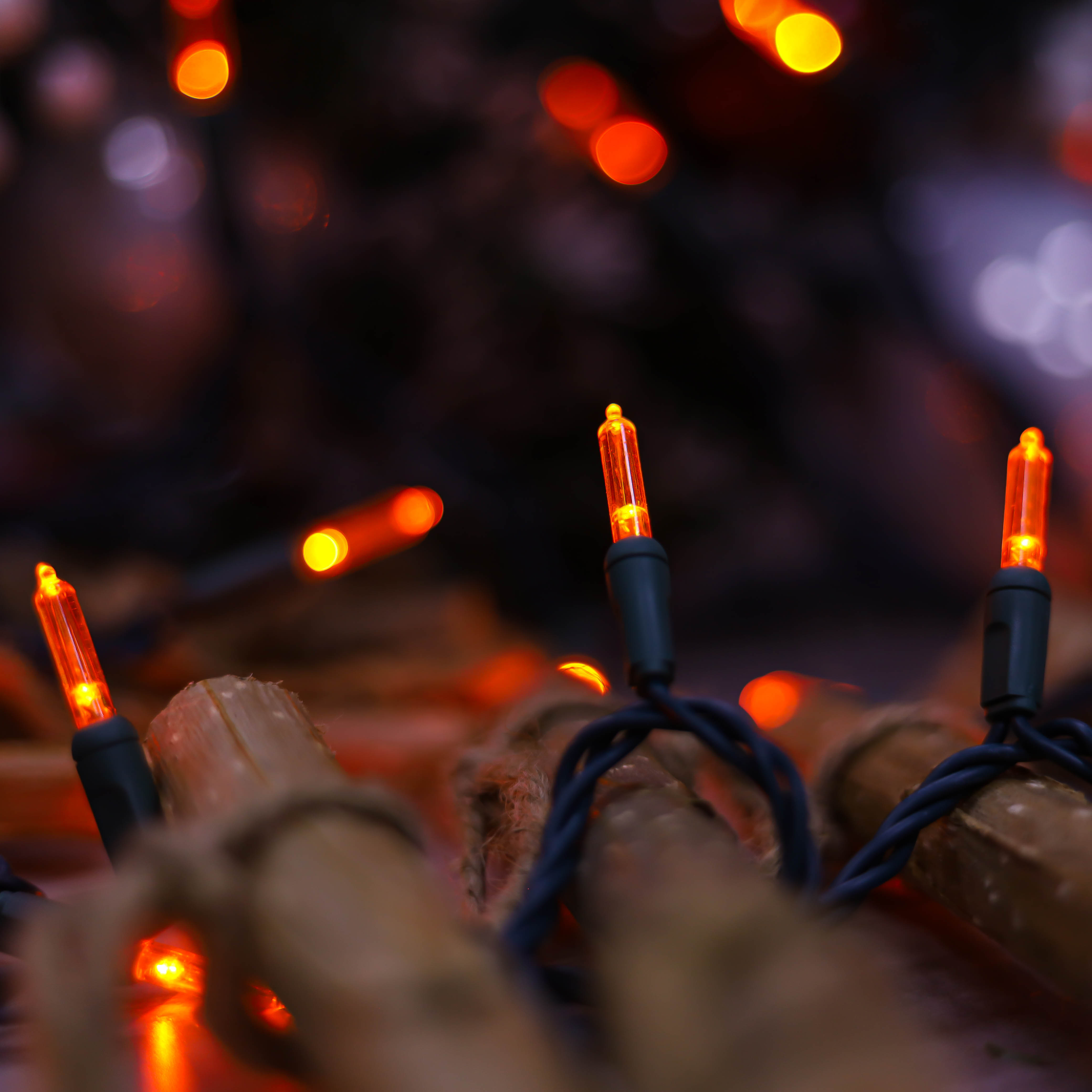 T5 LED String Lights Orange UL Light Set for Christmas Decoration
